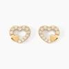 New Histoire d'Or Boucles D'oreilles Puces Daria Double Coeurs Or Jaune Oxyde