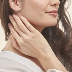 New Histoire d'Or Boucles D'oreilles Puces Daria Double Coeurs Or Jaune Oxyde