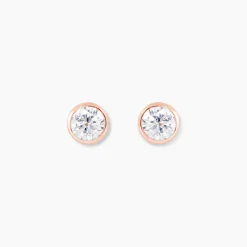 Histoire d'Or Boucles D'oreilles Puces Daria Serti Clos Or Rose Oxyde De Zirconium* Boucles D'Oreilles|Clous D'Oreilles