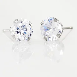 Histoire d'Or Boucles D'oreilles Puces Eddie Or Blanc Oxyde De Zirconium* Boucles D'Oreilles|Clous D'Oreilles