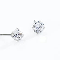 Histoire d'Or Boucles D'oreilles Puces Eddie Or Blanc Oxyde De Zirconium* Boucles D'Oreilles|Clous D'Oreilles