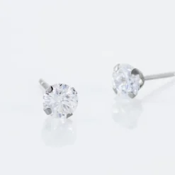 Histoire d'Or Boucles D'oreilles Puces Eddie Or Blanc Oxyde De Zirconium* Boucles D'Oreilles|Clous D'Oreilles