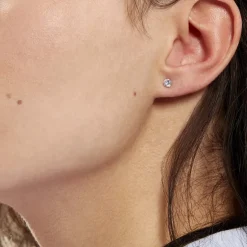 Histoire d'Or Boucles D'oreilles Puces Eddie Or Blanc Oxyde De Zirconium* Boucles D'Oreilles|Clous D'Oreilles