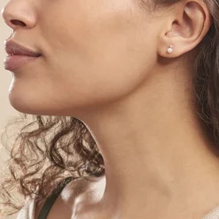 Online Histoire d'Or Boucles D'oreilles Puces Eolande Or Jaune Perle De Culture