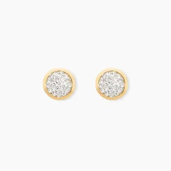 Histoire d'Or Boucles D'oreilles Puces Edmee Cercle 0 Or Jaune Strass* Boucles D'Oreilles|Clous D'Oreilles