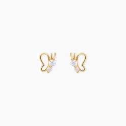 Histoire d'Or Boucles D'oreilles Puces Evaelle Papillon Or Jaune Oxyde De Zirconium* Boucles D'Oreilles|Clous D'Oreilles