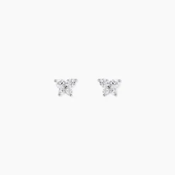 Histoire d'Or Boucles D'oreilles Puces Eleanor Fleur Or Blanc Oxyde De Zirconium* Boucles D'Oreilles|Clous D'Oreilles