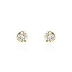 Histoire d'Or Boucles D'oreilles Puces Eleanor Fleur Or Jaune Oxyde De Zirconium* Boucles D'Oreilles|Clous D'Oreilles