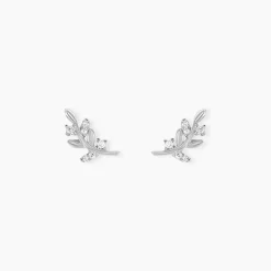 Discount Histoire d'Or Boucles D'oreilles Puces Evonne Argent Blanc Oxyde De Zirconium