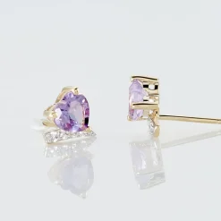 Histoire d'Or Boucles D'oreilles Puces Eva Or Jaune Amethyste Et Oxyde De Zirconium* Boucles D'Oreilles|Clous D'Oreilles