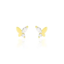 Histoire d'Or Boucles D'oreilles Puces Evaelle Papillon Or Jaune Oxyde De Zirconium* Boucles D'Oreilles|Clous D'Oreilles