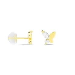 Histoire d'Or Boucles D'oreilles Puces Evaelle Papillon Or Jaune Oxyde De Zirconium* Boucles D'Oreilles|Clous D'Oreilles