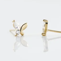 Histoire d'Or Boucles D'oreilles Puces Evaelle Papillon Or Jaune Oxyde De Zirconium* Boucles D'Oreilles|Clous D'Oreilles