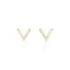 Best Histoire d'Or Boucles D'oreilles Puces Enimia Motif V Or Jaune Oxyde De Zirconium