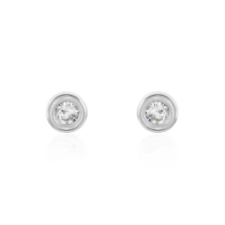 Histoire d'Or Boucles D'oreilles Puces Eden Serti Pneu Or Blanc Oxyde De Zirconium* Boucles D'Oreilles|Clous D'Oreilles