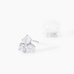 Histoire d'Or Boucles D'oreilles Puces Eleanor Fleur Or Blanc Oxyde De Zirconium* Boucles D'Oreilles|Clous D'Oreilles