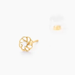 Best Histoire d'Or Boucles D'oreilles Puces Eleanor Fleur Or Jaune Oxyde De Zirconium