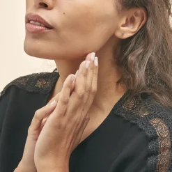 Hot Histoire d'Or Boucles D'oreilles Puces Edy Serti Clos Or Blanc Amethyste or blanc amethyste violette