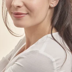 Discount Histoire d'Or Boucles D'oreilles Puces Eleanor Fleur Or Jaune Oxyde De Zirconium