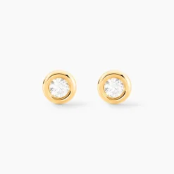 Histoire d'Or Boucles D'oreilles Puces Eden Serti Pneu Or Jaune Oxyde De Zirconium* Boucles D'Oreilles|Clous D'Oreilles
