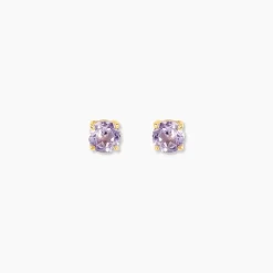 New Histoire d'Or Boucles D'oreilles Puces Elea or jaune amethyste violet