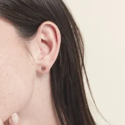 New Histoire d'Or Boucles D'oreilles Puces Elea or jaune amethyste violet