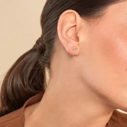 Histoire d'Or Boucles D'oreilles Puces Elais Etoile 5 Or Jaune Oxyde