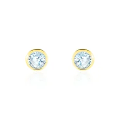 Histoire d'Or Boucles D'oreilles Puces Edy Serti Clos Or Jaune Topaze* Boucles D'Oreilles|Clous D'Oreilles