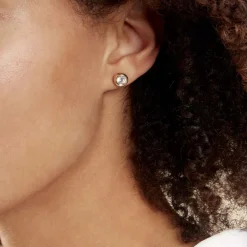 Discount Histoire d'Or Boucles D'oreilles Puces Eden Serti Pneu Or Jaune Oxyde De Zirconium