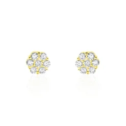 Histoire d'Or Boucles D'oreilles Puces Eleanor Fleur Or Jaune Oxyde De Zirconium* Boucles D'Oreilles|Clous D'Oreilles