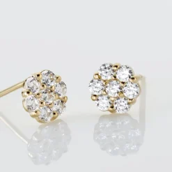 Histoire d'Or Boucles D'oreilles Puces Eleanor Fleur Or Jaune Oxyde De Zirconium* Boucles D'Oreilles|Clous D'Oreilles