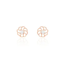 Histoire d'Or Boucles D'oreilles Puces Eleanor Fleur Or Rose Oxyde De Zirconium* Boucles D'Oreilles|Clous D'Oreilles