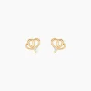 Online Histoire d'Or Boucles D'oreilles Puces Eleanor Fleur Or Jaune Oxyde De Zirconium