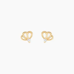 Online Histoire d'Or Boucles D'oreilles Puces Eleanor Fleur Or Jaune Oxyde De Zirconium
