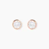 Histoire d'Or Boucles D'oreilles Puces Elda Serti Clos Or Rose Oxyde De Zirconium* Boucles D'Oreilles|Clous D'Oreilles