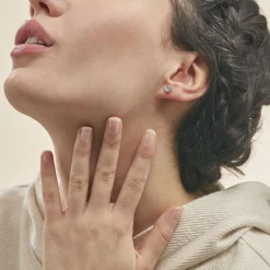 Histoire d'Or Boucles D'oreilles Puces Eva Or Blanc Topaze Et Oxyde De Zirconium* Boucles D'Oreilles|Clous D'Oreilles