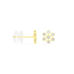 Discount Histoire d'Or Boucles D'oreilles Puces Eileen Flocon Or Jaune Oxyde De Zirconium