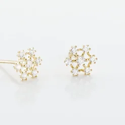 Discount Histoire d'Or Boucles D'oreilles Puces Eileen Flocon Or Jaune Oxyde De Zirconium