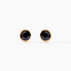 Histoire d'Or Boucles D'oreilles Puces Edy Serti Clos Or Jaune Saphir* Boucles D'Oreilles|Clous D'Oreilles