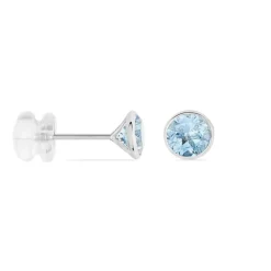 Histoire d'Or Boucles D'oreilles Puces Edy Serti Clos Or Blanc Topaze* Boucles D'Oreilles|Clous D'Oreilles