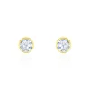 Histoire d'Or Boucles D'oreilles Puces Elda Serti Clos Or Jaune Oxyde De Zirconium