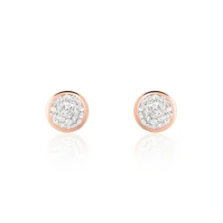Histoire d'Or Boucles D'oreilles Puces Edmee Cercle 0 Or Rose Strass* Boucles D'Oreilles|Clous D'Oreilles