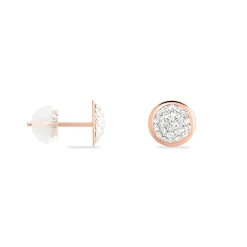 Histoire d'Or Boucles D'oreilles Puces Edmee Cercle 0 Or Rose Strass* Boucles D'Oreilles|Clous D'Oreilles