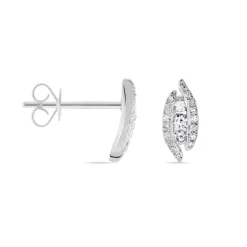 Histoire d'Or Boucles D'oreilles Puces Eternite Or Blanc Diamant