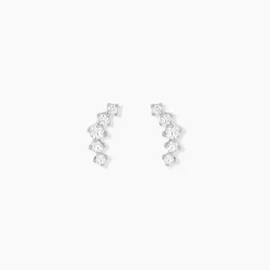 Online Histoire d'Or Boucles D'oreilles Puces Elinore Argent Blanc Oxyde De Zirconium