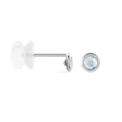 Histoire d'Or Boucles D'oreilles Puces Edy Serti Clos Or Blanc Topaze* Boucles D'Oreilles|Clous D'Oreilles