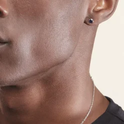 Histoire d'Or Boucles D'oreilles Puces Edy Serti Clos Or Blanc Saphir* Boucles D'Oreilles|Clous D'Oreilles