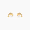 Sale Histoire d'Or Boucles D'oreilles Puces Eleanor Dauphin Or Jaune Perle De Culture