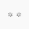 Online Histoire d'Or Boucles D'oreilles Puces Emiliette Argent Blanc Oxyde De Zirconium