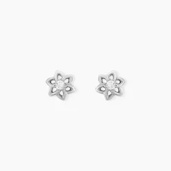 Online Histoire d'Or Boucles D'oreilles Puces Emiliette Argent Blanc Oxyde De Zirconium